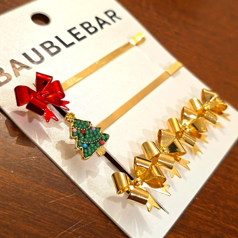 BaubleBar Set of 3 Holiday Hair Bobby Pins - NEW